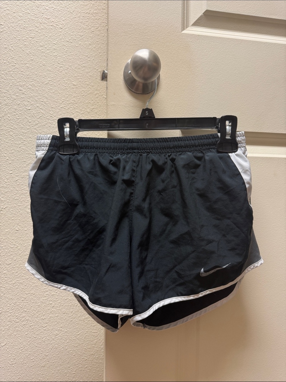 Nike Women's Black Athletic Shorts with White Trim
